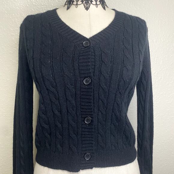 Soft Cozy Knit Button Down V Neck Cardigan Emo Grunge Gothic Bella Swan - Picture 4 of 12